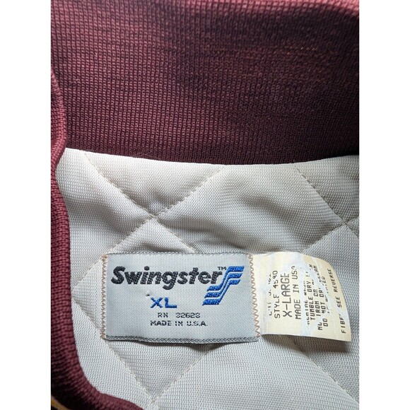Vintage Swingster Redskins Satin Varsity Bomber Jacket Size XL Quilted MADE USA - Picture 6 of 15